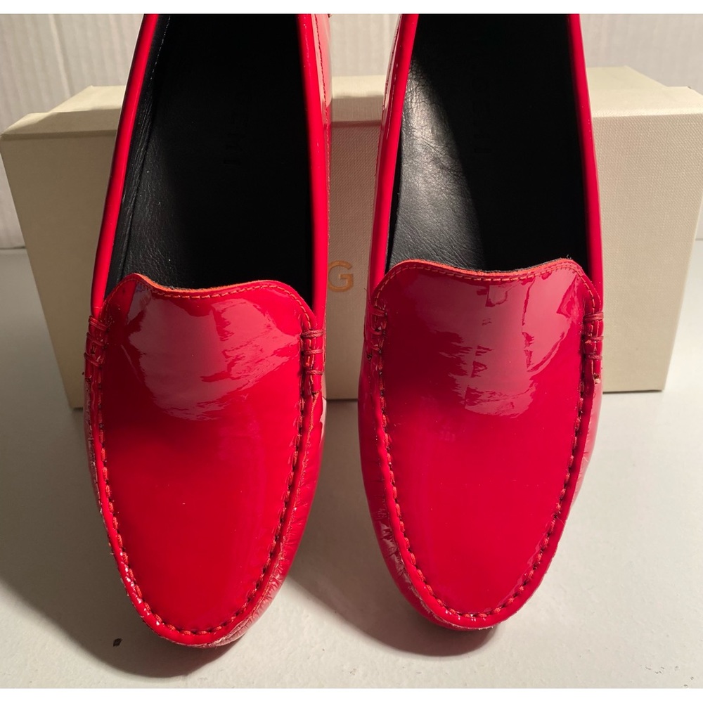 M.Gemi Felize Driving Mocassins in Scarlet Red Patent. Leather, sz 38